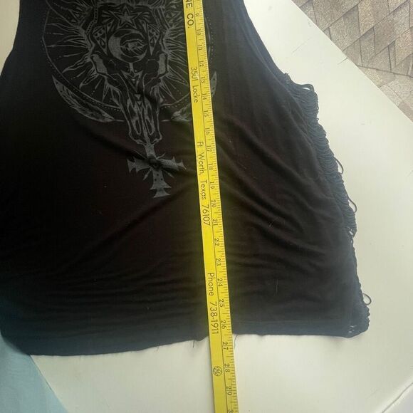 Sullen Angels Women's Desert Muscle Fringe Tank Top Black Size XL - Picture 5 of 8